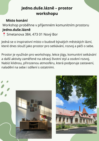 Prostory Jedno duše lázně